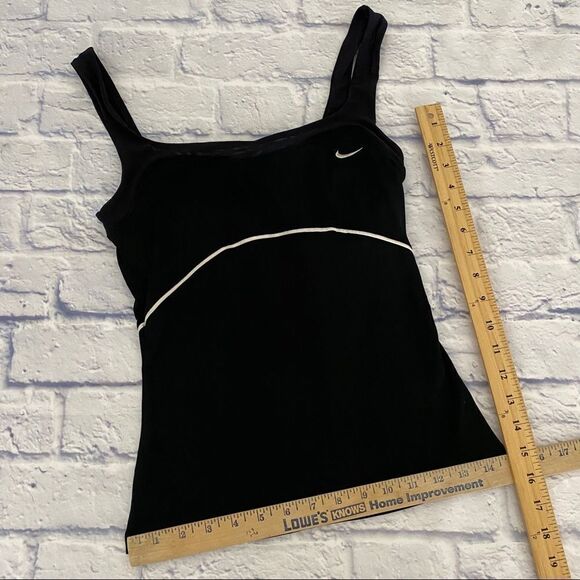 Nike Dri Fit Smash Black Tennis Tank Top With Built In Bra & Mesh Trim Small EUC - Picture 11 of 13
